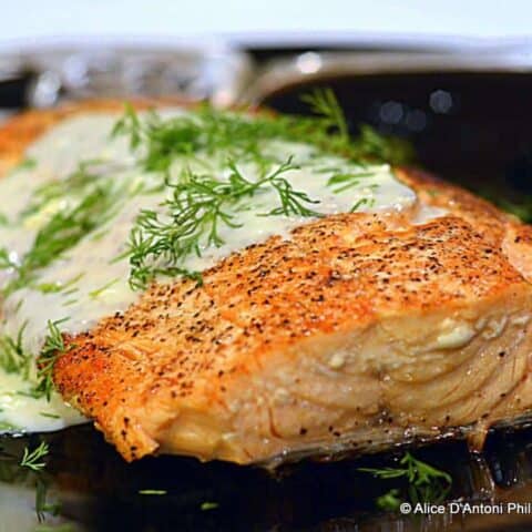 cast iron skillet harissa salmon