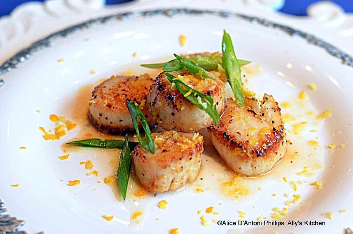 Meyer Lemon Pan Grilled Scallops