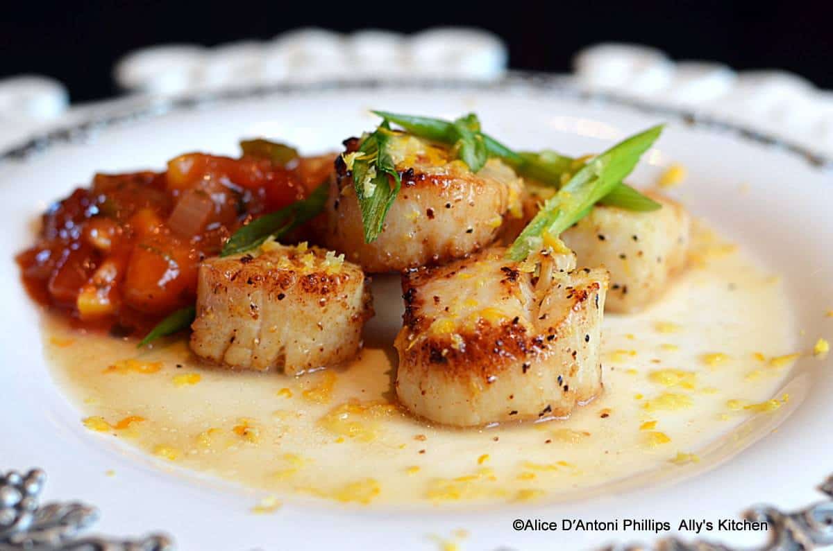 Meyer Lemon Pan Grilled Scallops