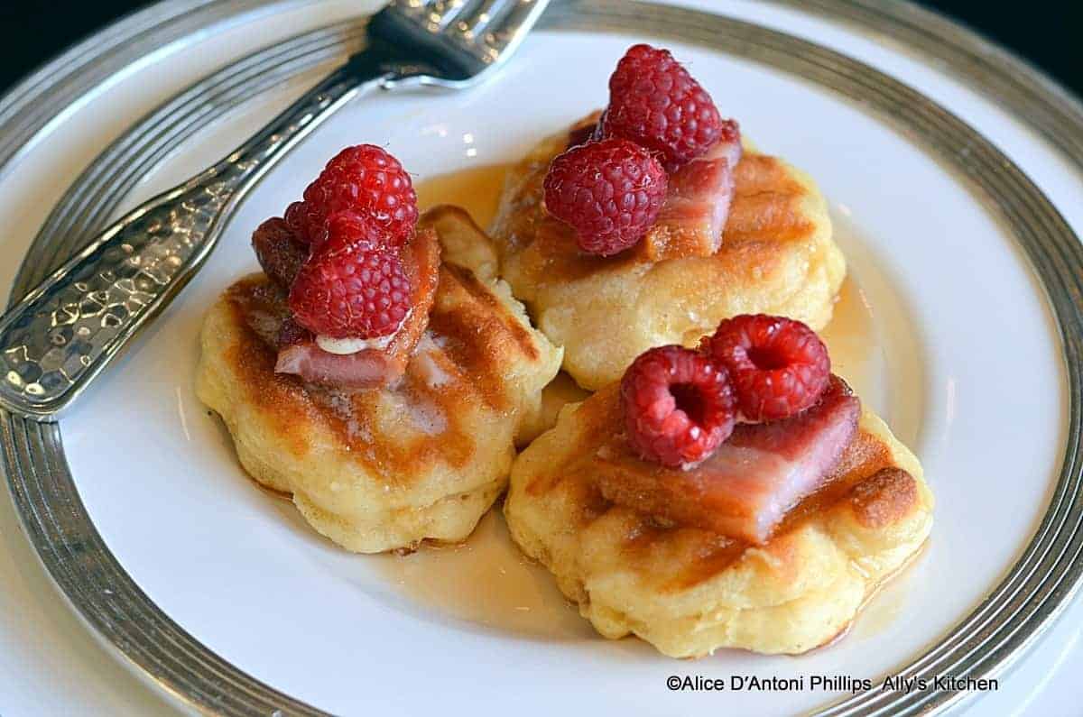 Crispy Pancake Babies with Fresh Raspberries