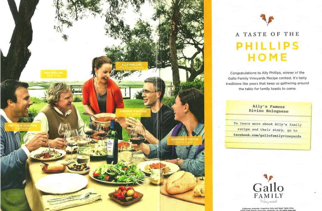Bohemian Bolognese~~Gallo Family Vineyards Winning Recipe
