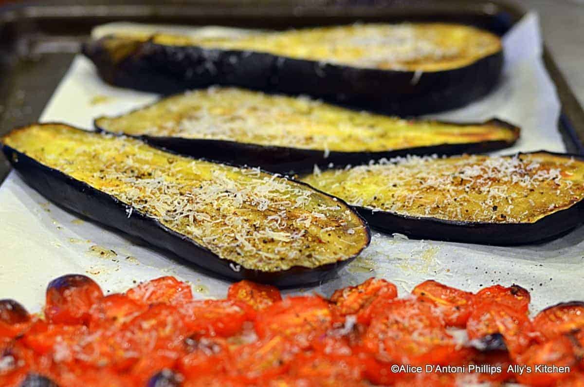 Roasted Eggplant with Buttermilk Lime Cilantro Sauce & Corn Confit