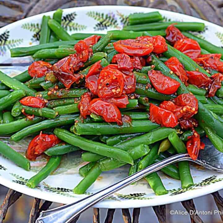 Smoked Green Beans with Roasted Cherry Tomatoes