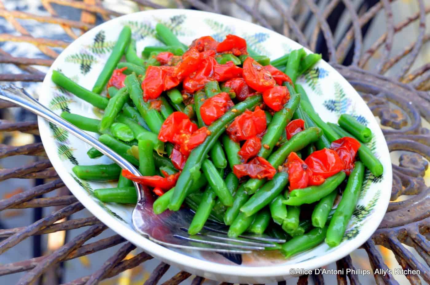 Smoked Green Beans with Roasted Cherry Tomatoes