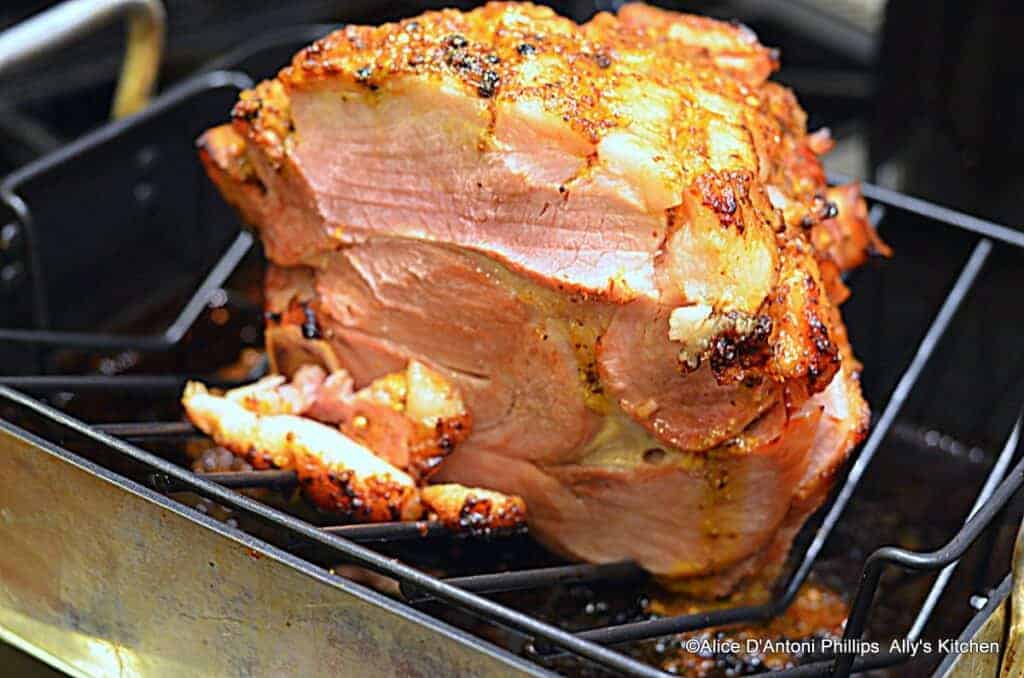 apricot ginger mustard glazed ham