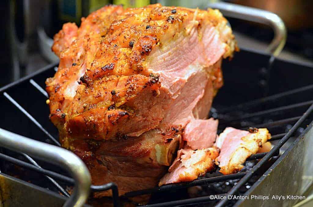 apricot ginger mustard glazed ham