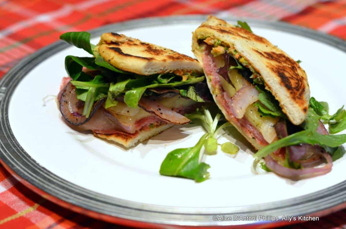 Spicy Italian Genoa Salami Red Onion & Veggie Sauce Sandwich Folds