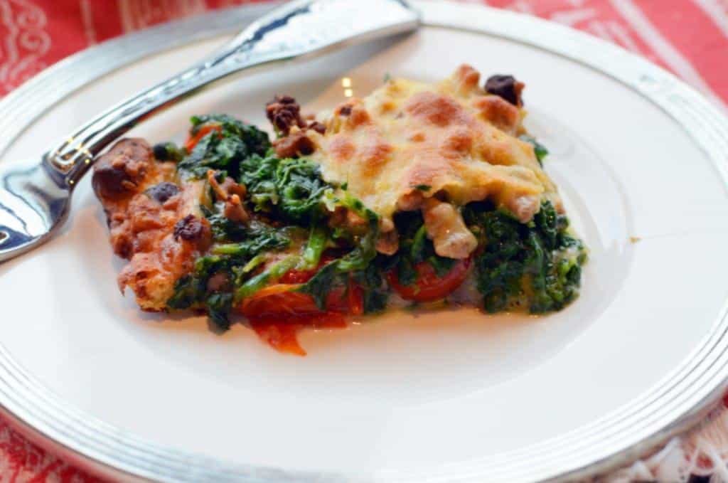 Black Bean Spinach & Cherry Tomato Pizza