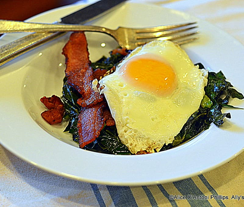 southern collards eggs & bacon