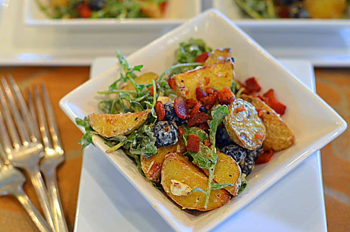 Thai Rocket Potato Salad & Blueberries