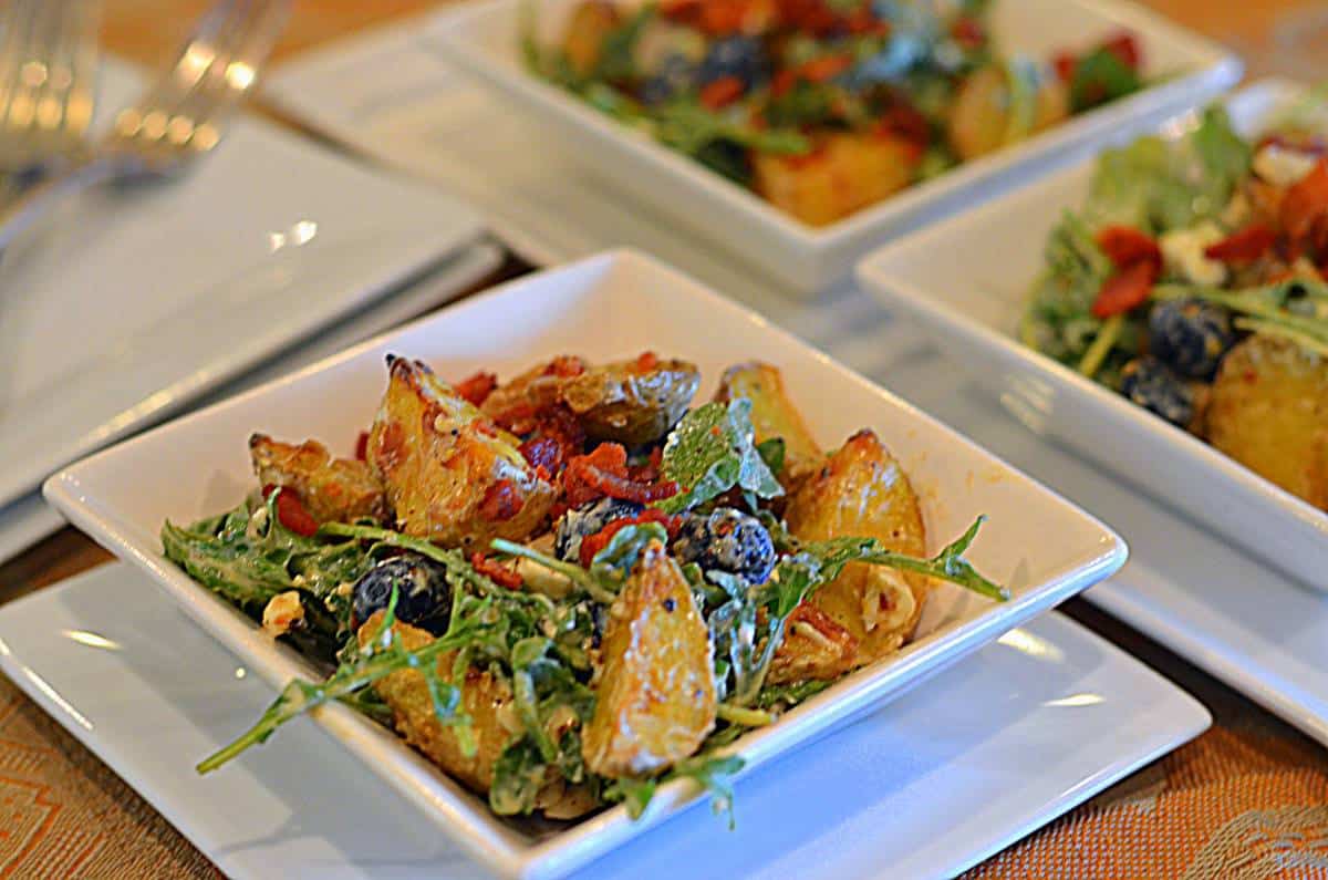 Thai Rocket Potato Salad & Blueberries