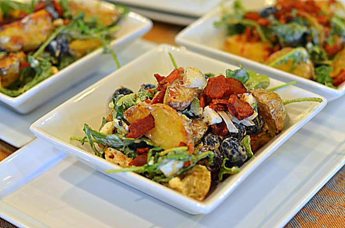 Thai Rocket Potato Salad & Blueberries