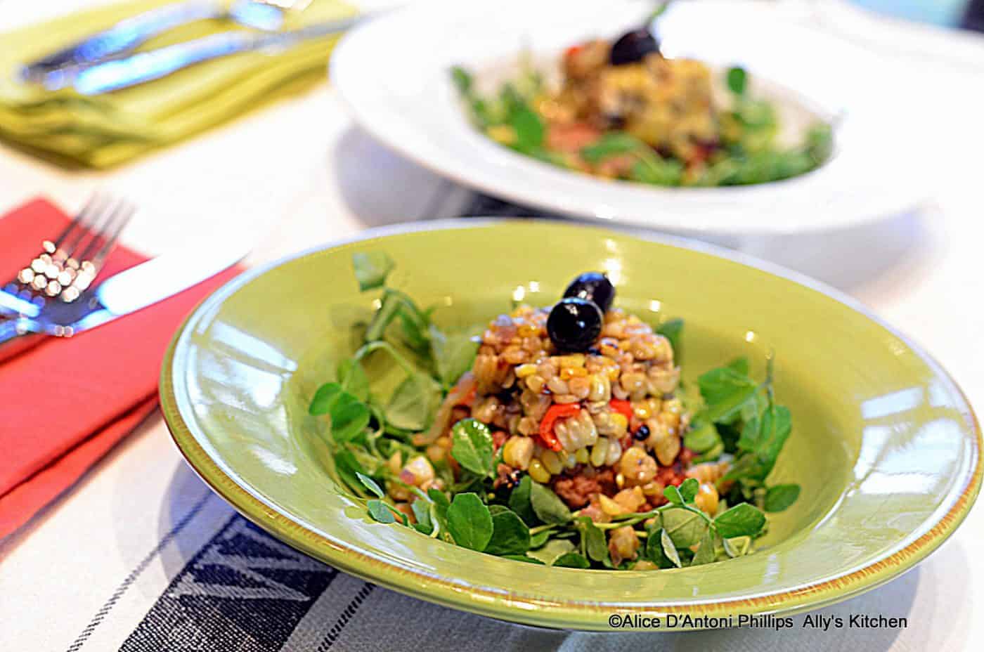 Chana Masala Pork & Corn Confit with Pea Sp