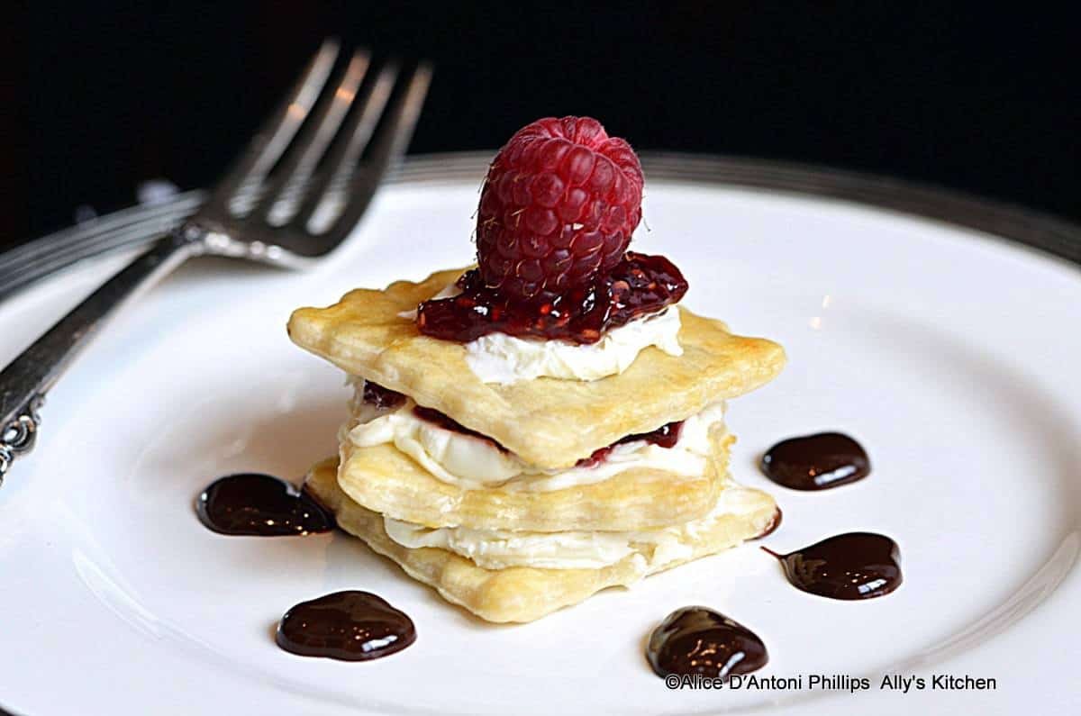 raspberry vanilla mille feuille