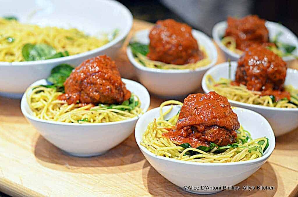 Moroccan Meatballs & Lemon Pepper Angel Hair Pasta