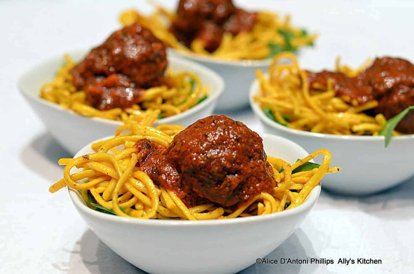 Moroccan Meatballs & Lemon Pepper Angel Hair Pasta