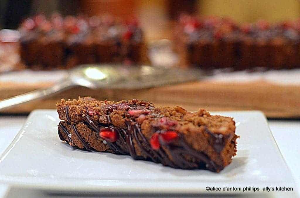 bourbon pomegranate chocolate cake