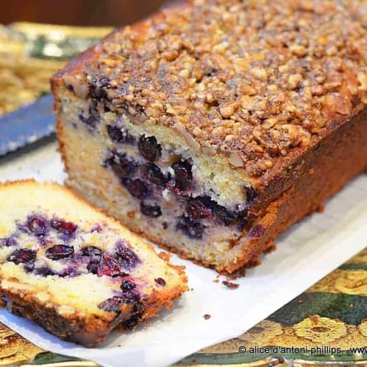 ~Peach Blueberry Yogurt Rum Nut PoundCake~