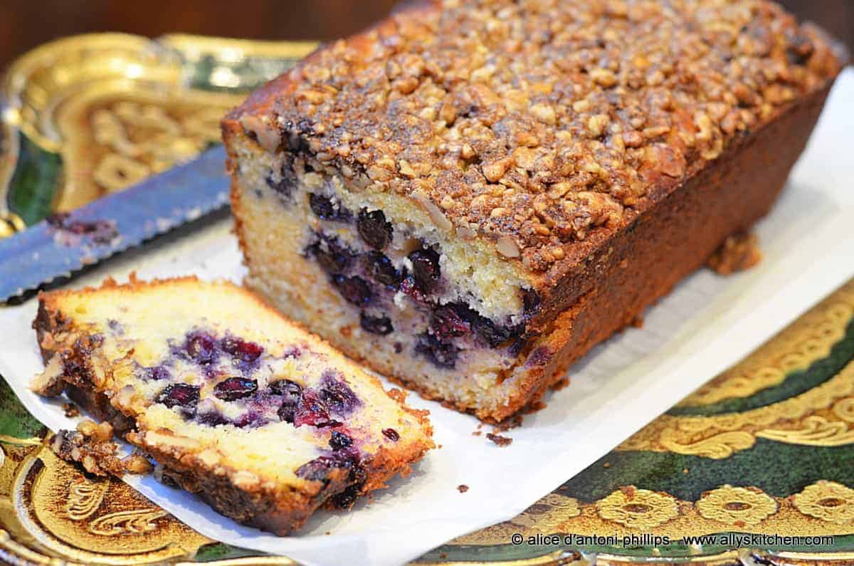 ~Peach Blueberry Yogurt Rum Nut PoundCake~