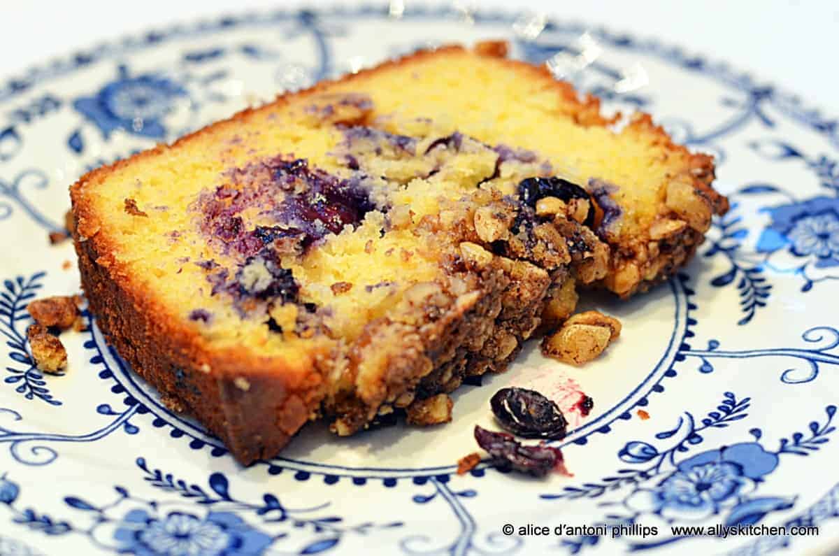 ~Peach Blueberry Yogurt Rum Nut PoundCake~