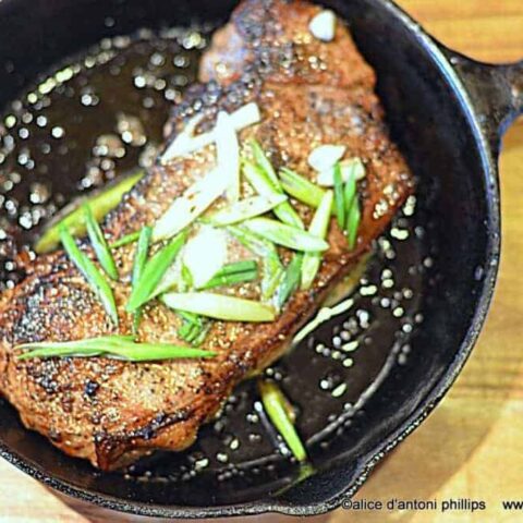 cast iron skillet new york strip steak, steak recipes