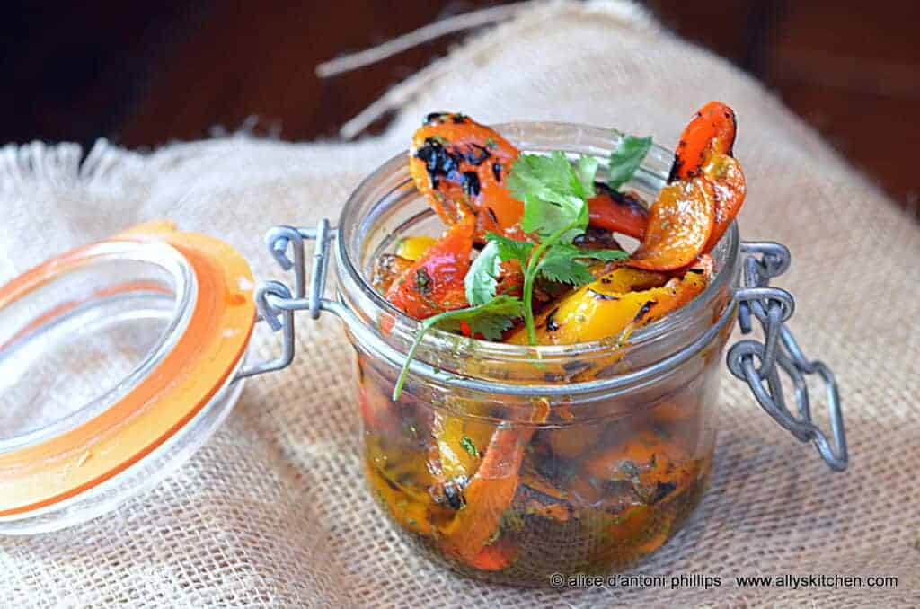 roasted baby peppers with cumin & cilantro