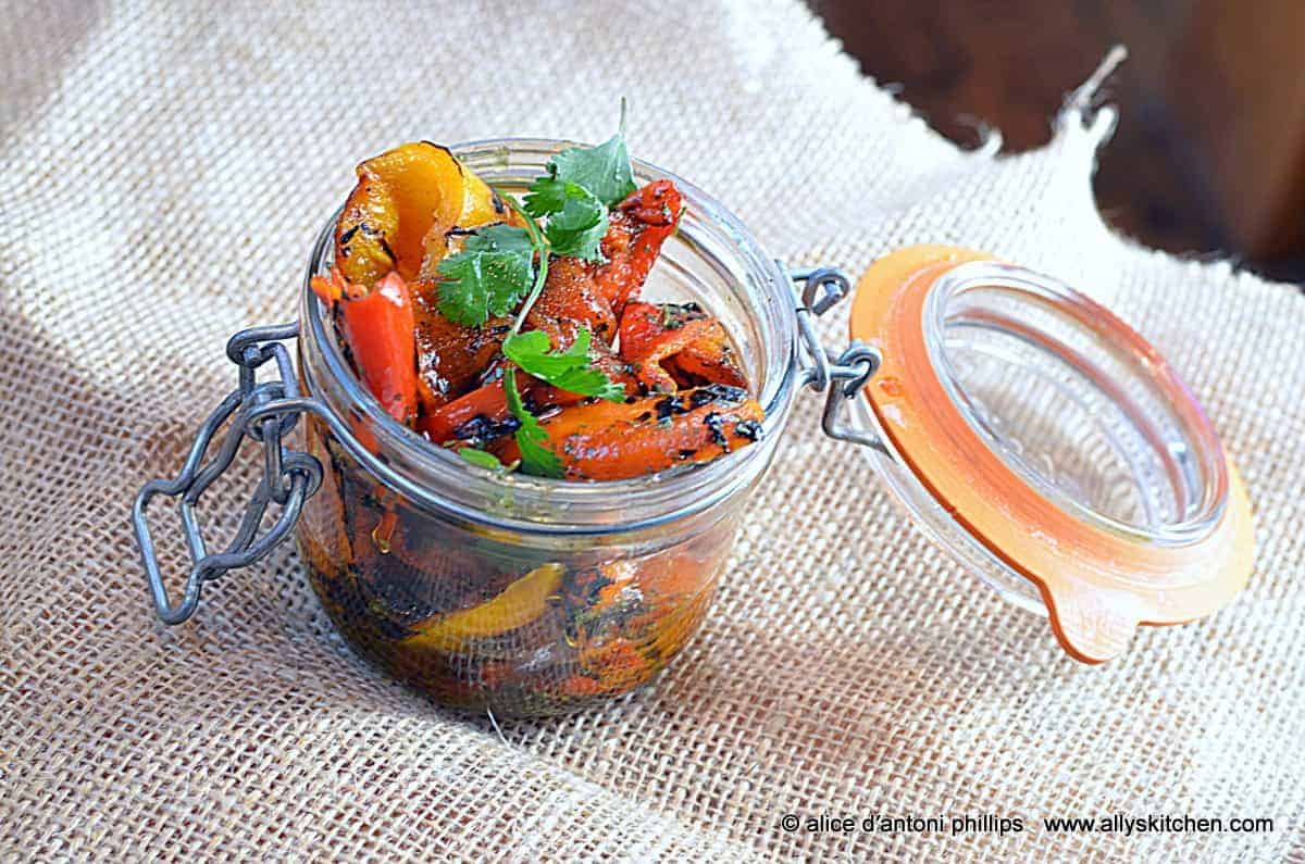 roasted baby peppers with cumin & cilantro