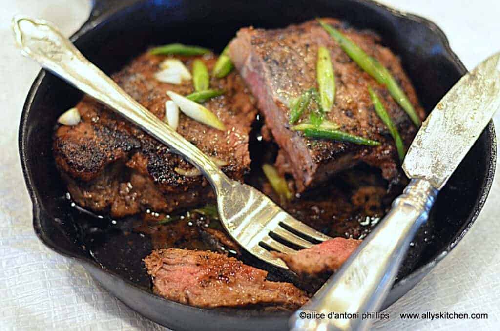 Cast Iron Skillet Ny Stripsteak Recipesallys Kitchen 