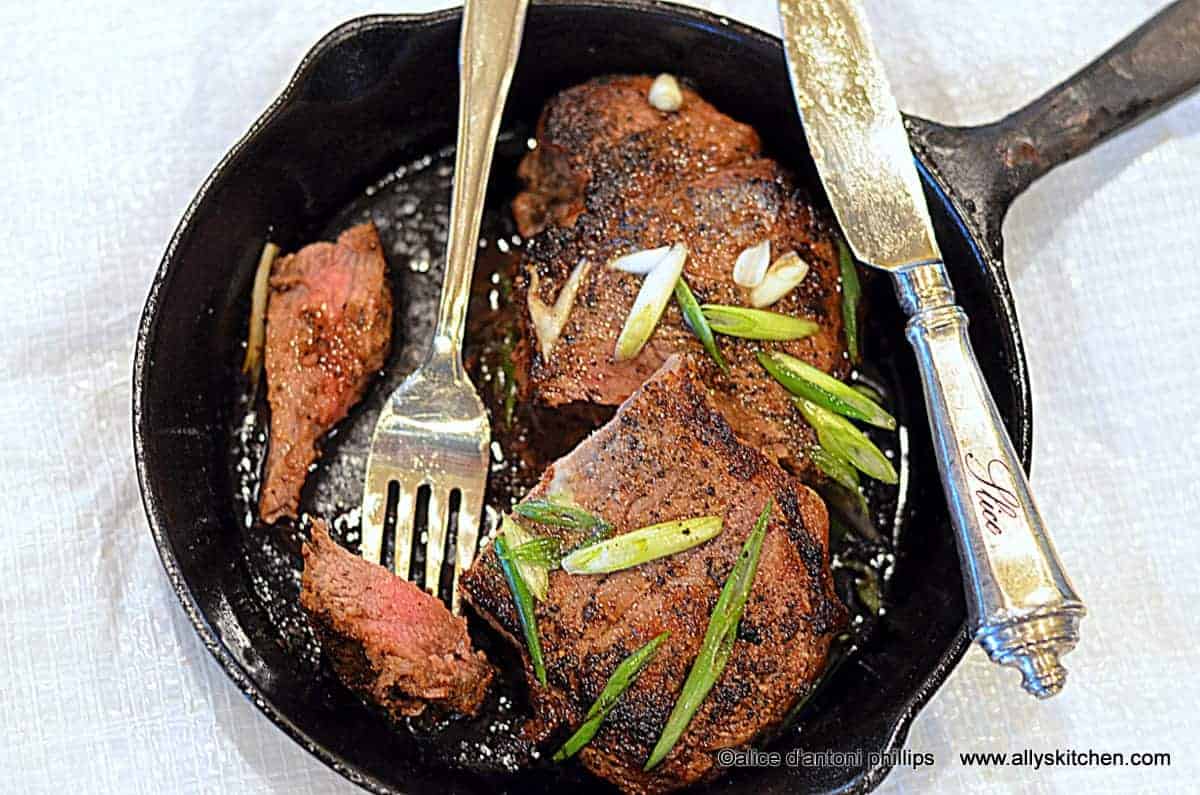 Juicy Cast Iron Skillet Steak - Chef Alli