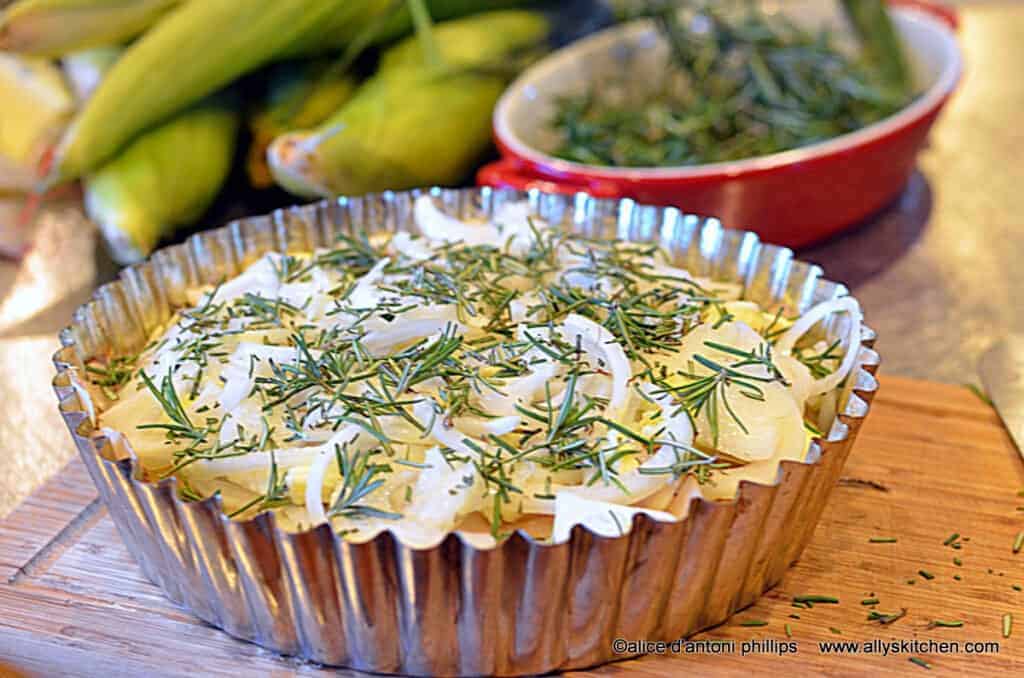 ~potato fennel onion tart~