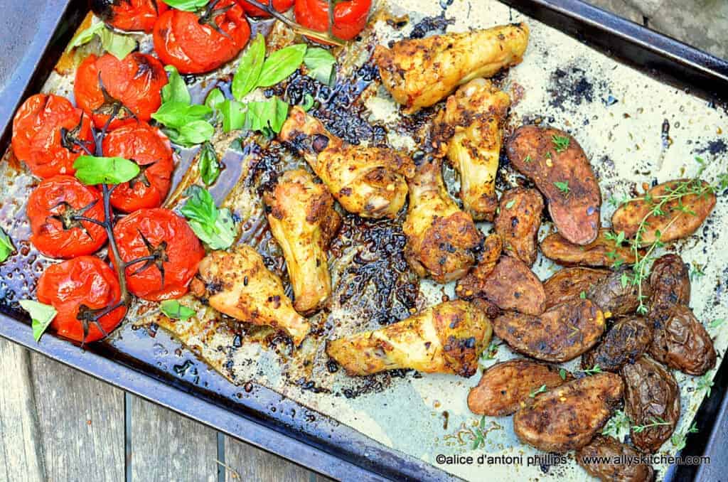 ~al fresco summer chicken tomatoes & purple potatoes~