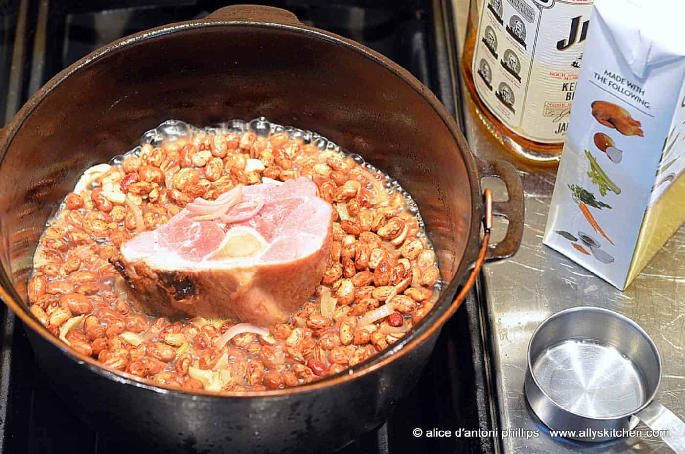 ~bourbon ham shank cranberry beans~