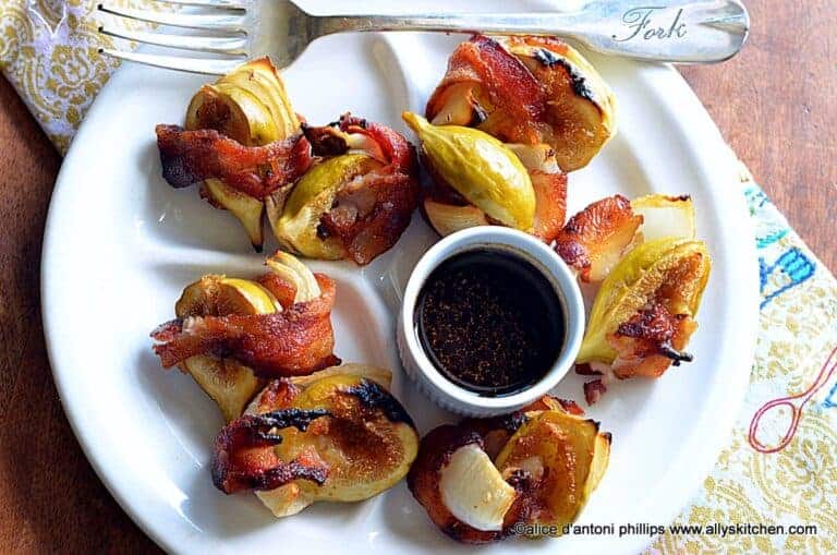 fig bacon onion bundle with bourbon brown sugar drizzle
