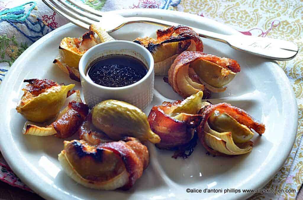 ~fig bacon onion bundle with bourbon brown sugar drizzle~