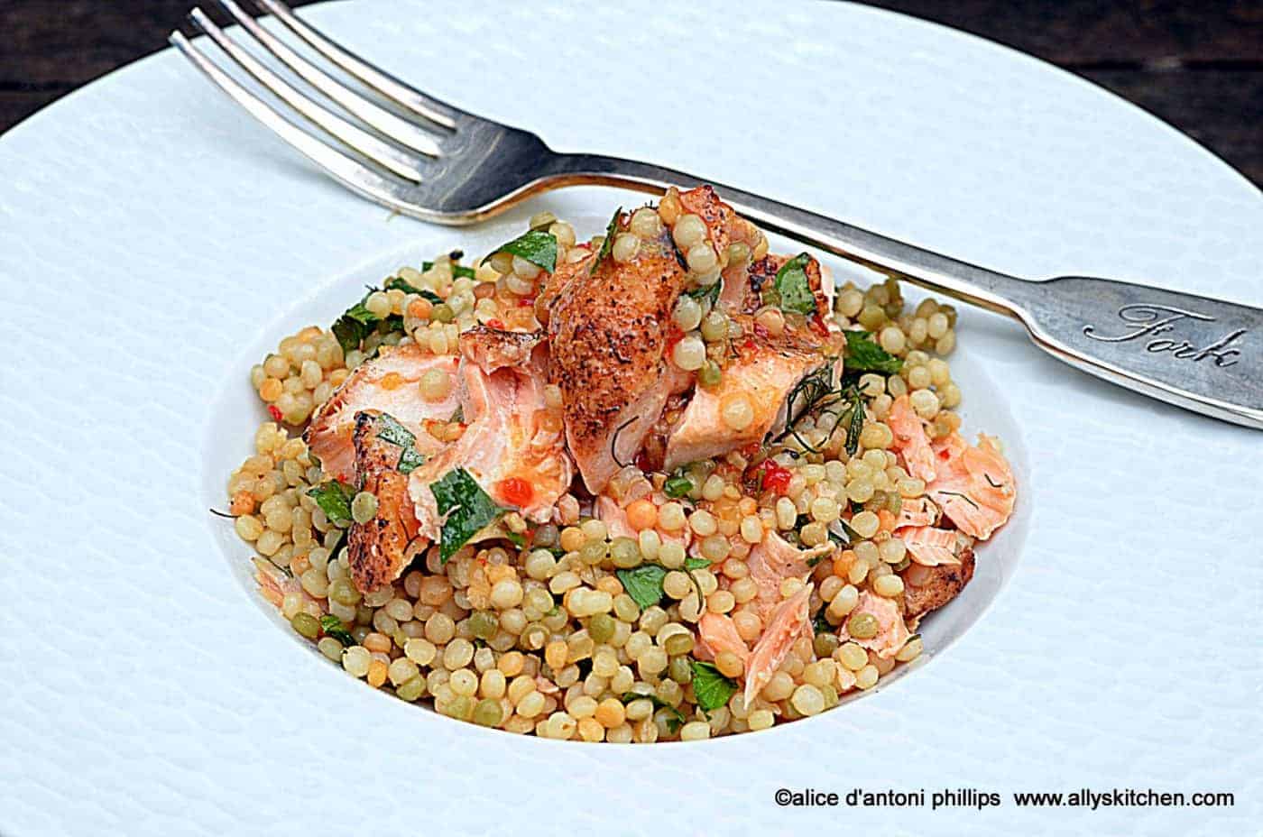 ~grilled salmon & couscous~