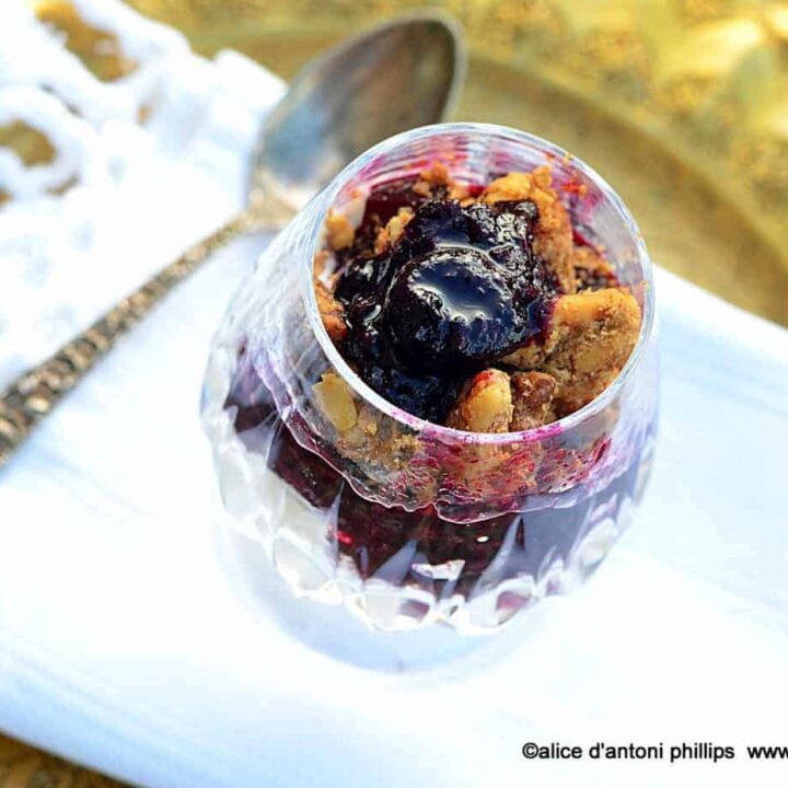 ~blueberry & rhubarb compote & crumbles~