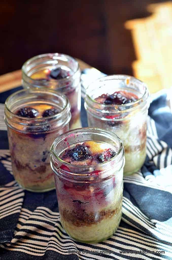 cherry ricotta cheesecake jars