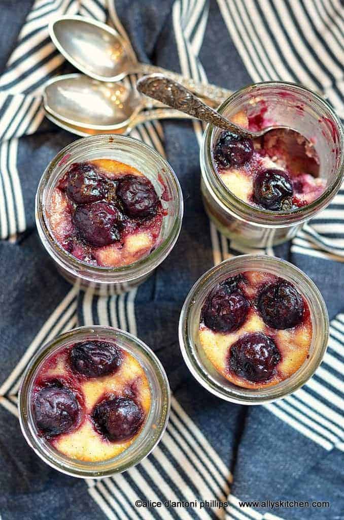 cherry ricotta cheesecake jars