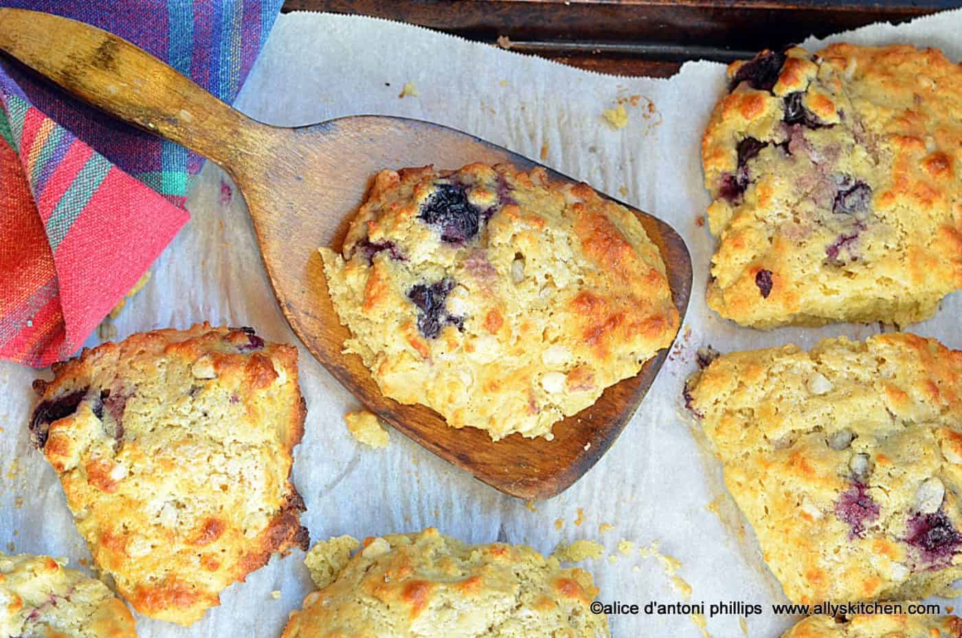 dark red cherry biscuit scones