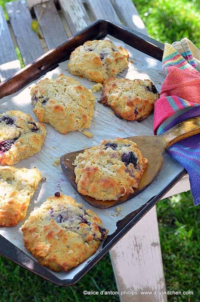 dark red cherry biscuit scones