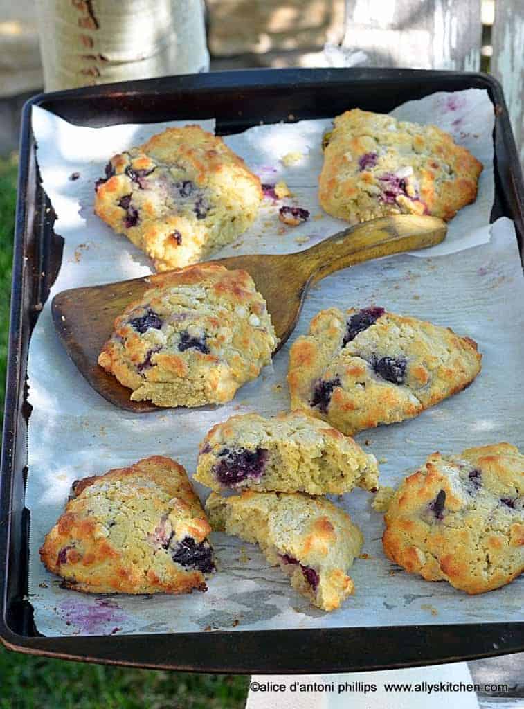 dark red cherry biscuit scones