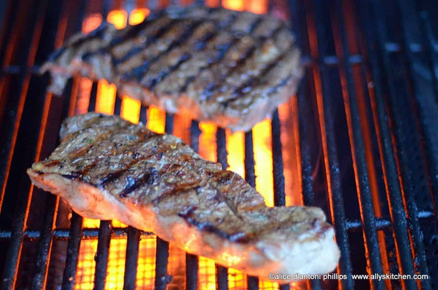 ~jamaicanJerk steak & grilled red poblano pepper~