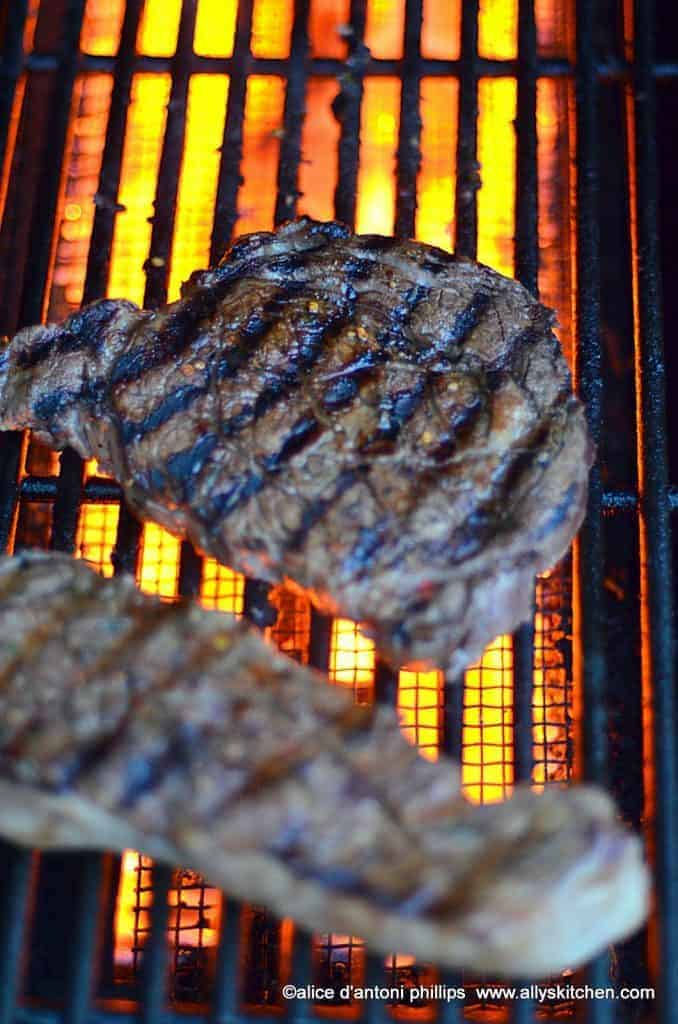 jamaican jerk steak & grilled red poblano pepper