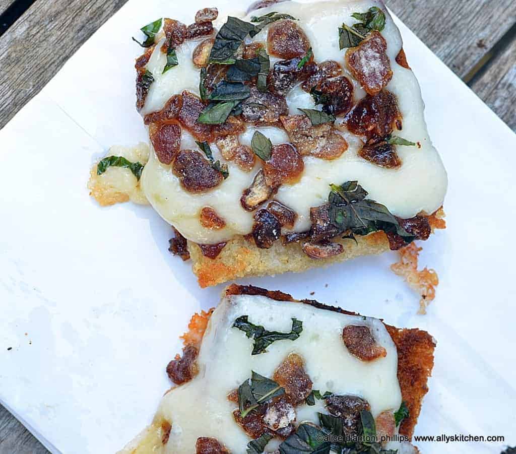 asiago cheese dates & mint toasties