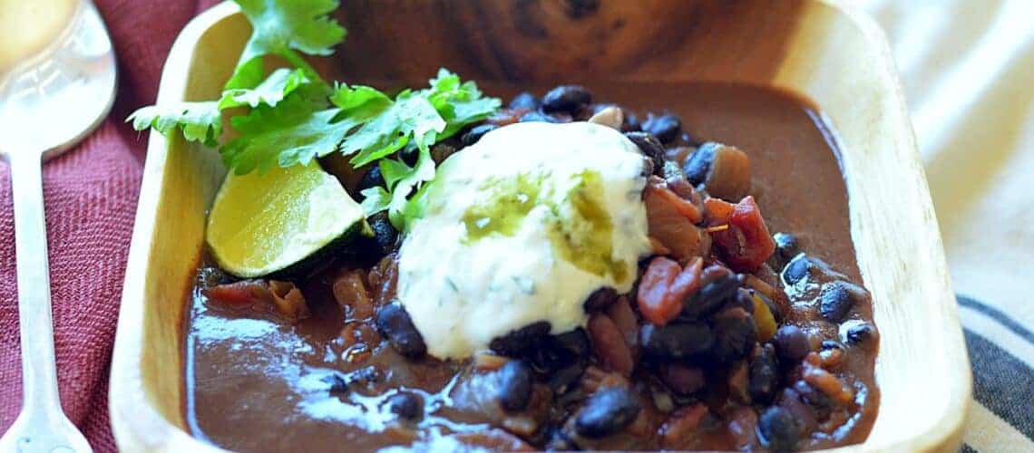 cuban black beans with yogurt sauce