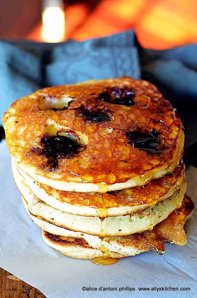 Sweet Dark Cherry Buttermilk Pancakes