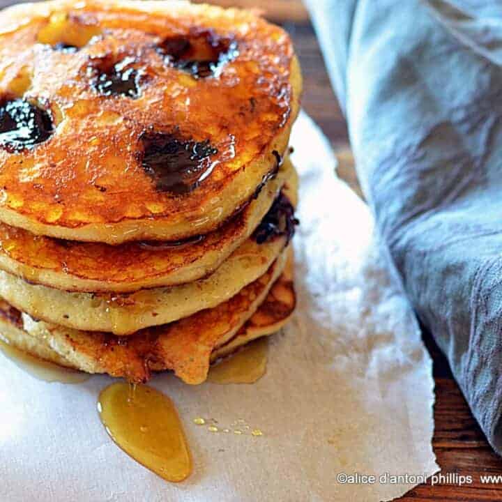 Sweet Dark Cherry Buttermilk Pancakes