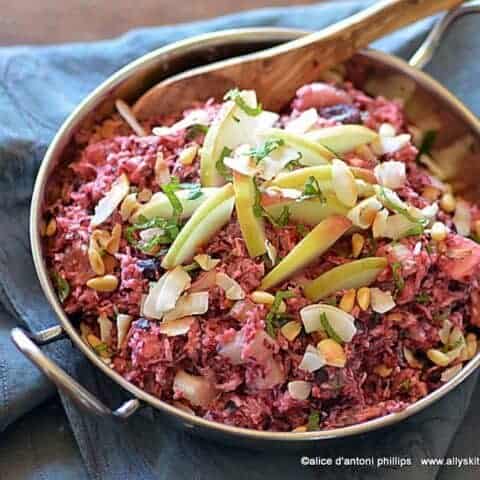 Fresh cranberry crunch with Coconut Cream Sauce