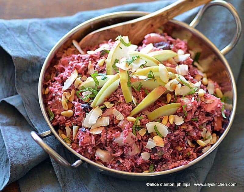 Fresh cranberry crunch with Coconut Cream Sauce