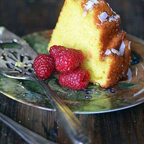 lemon coconut rose cake